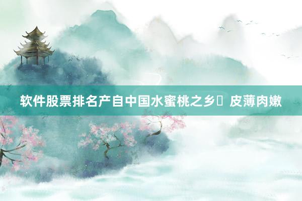 软件股票排名产自中国水蜜桃之乡◯皮薄肉嫩